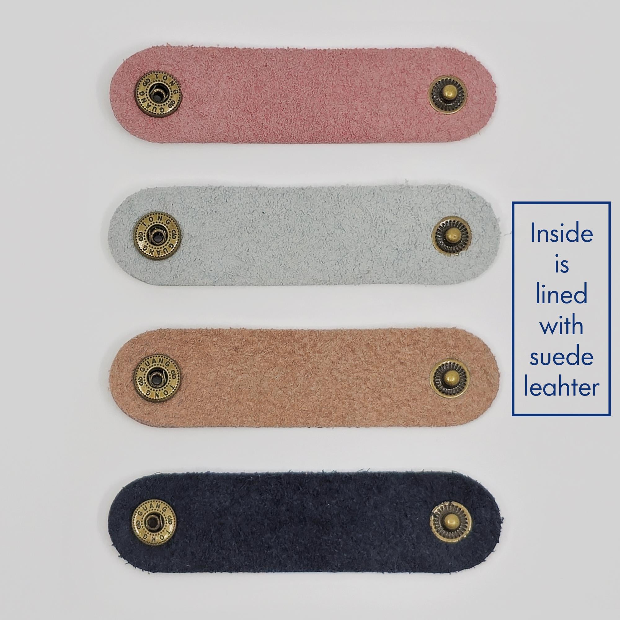 Leather Cable Organizer with Snap Closure