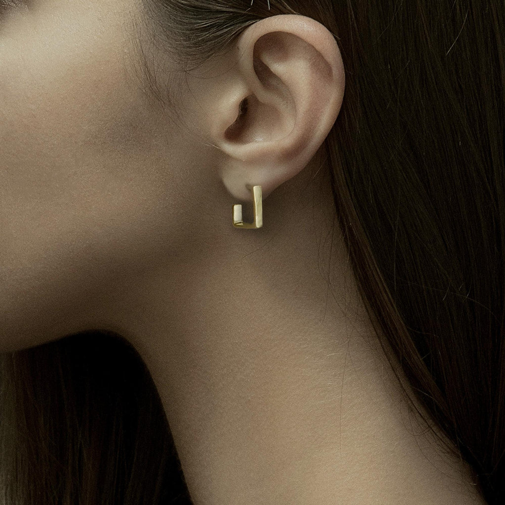 Minimalist 18K Gold Plated Square Hoop Earrings