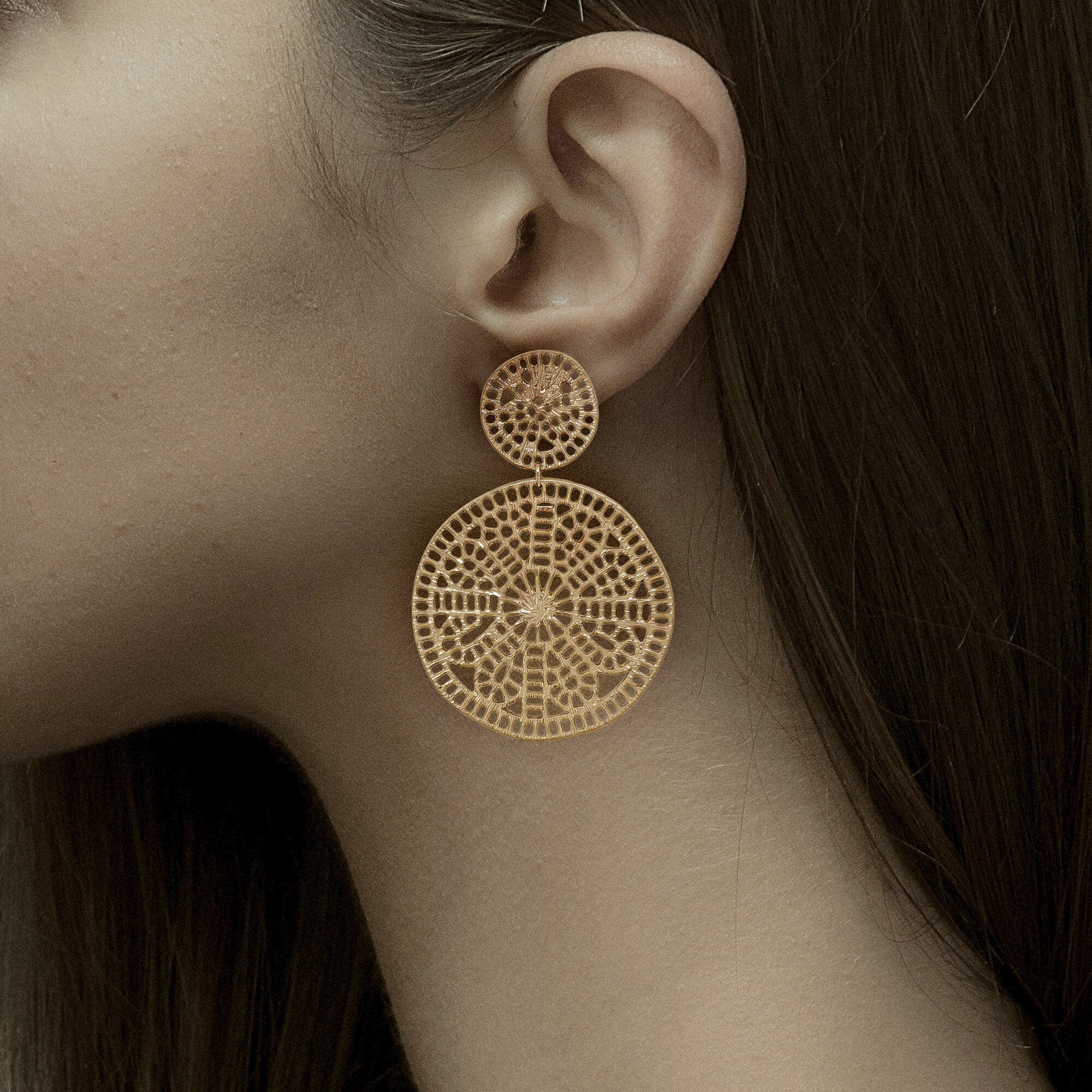 Gold Filigree Dangle Earrings