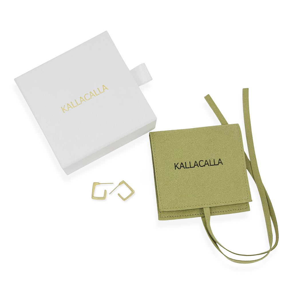 Minimalist 18K Gold Plated Square Hoop Earrings