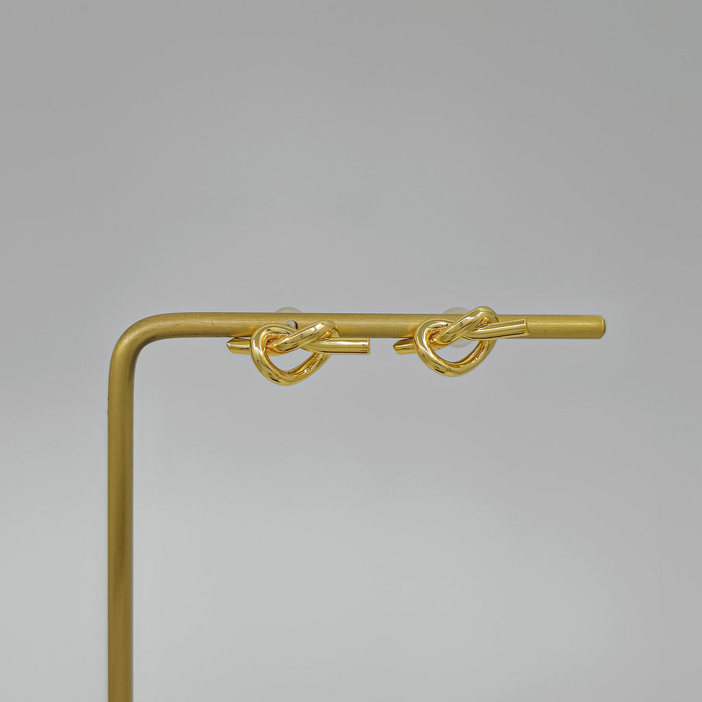 18K Gold Love Knot Stud Earrings