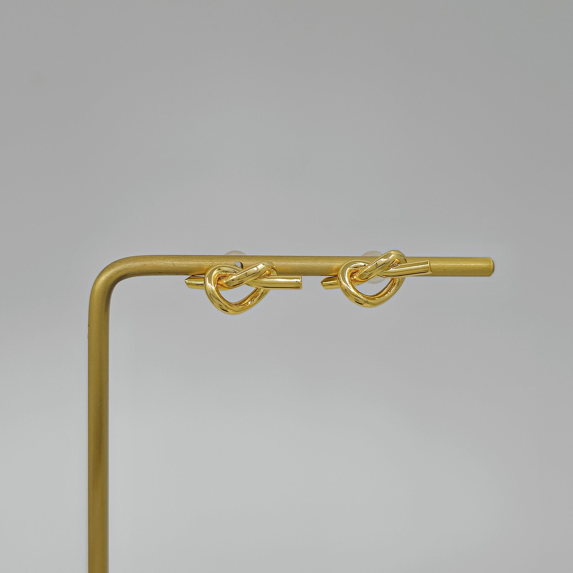 18K Gold Love Knot Stud Earrings