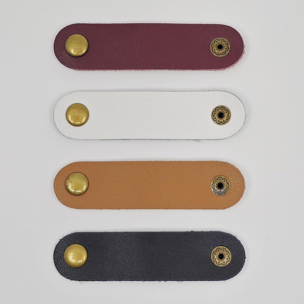 Leather Cable Organizer with Snap Closure