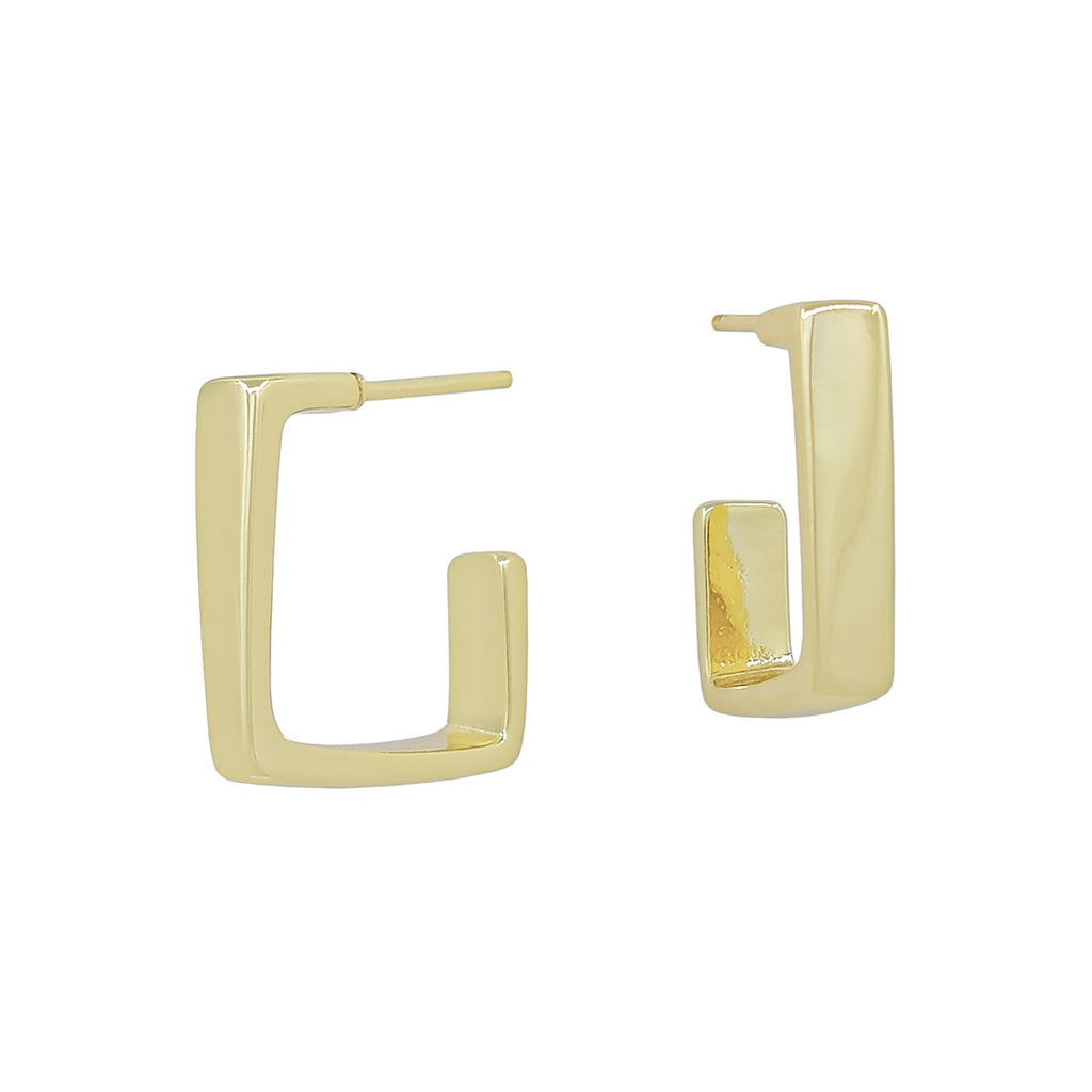 Minimalist 18K Gold Plated Square Hoop Earrings