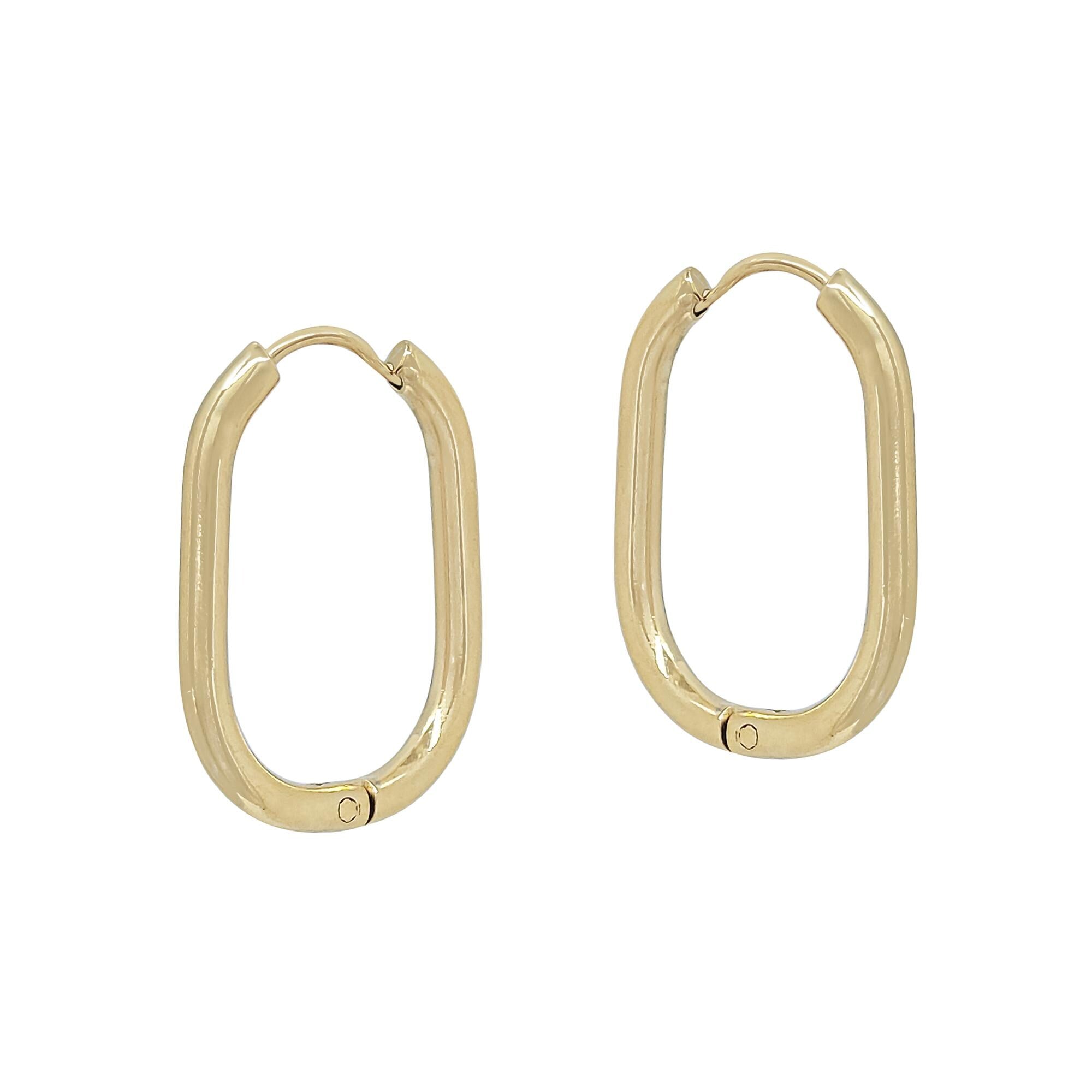 Minimalist 18K Gold Plated Oval Hoop Earrings