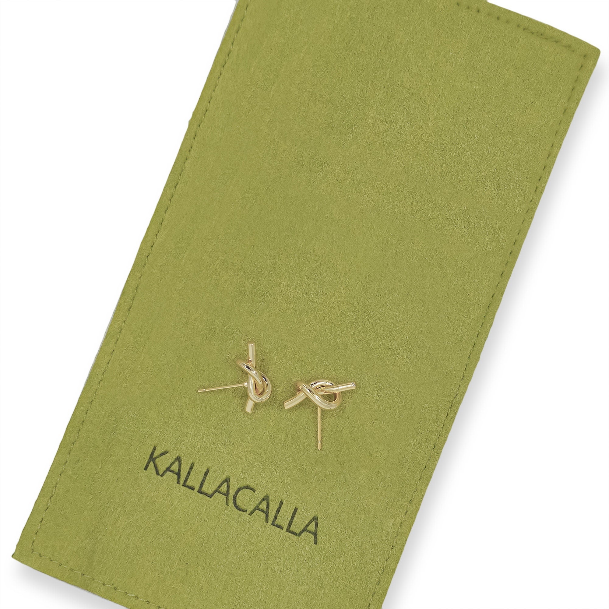 18K Gold Love Knot Stud Earrings