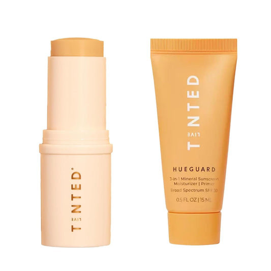 Superhue Hyperpigmentation Serum Stick - Balm-To-Serum Stick for Face & Body & Hueguard: 3-In-1 Mineral Sunscreen, Moisturizer, & Primer for Face and Body - Travel Sized - SPF 30