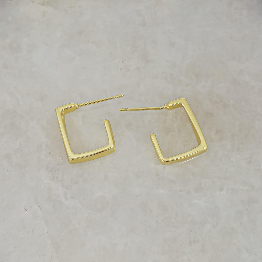 Minimalist 18K Gold Plated Square Hoop Earrings