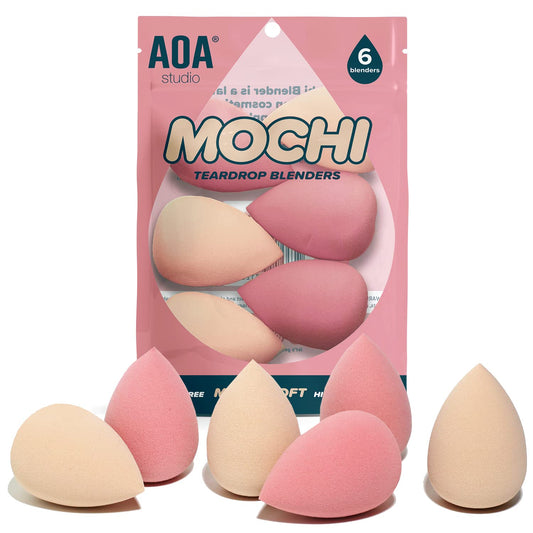 6-Piece Mochi Makeup Sponge Set – Latex-Free High-Definition Beauty Blenders for Powder, Cream, & Liquid Makeup