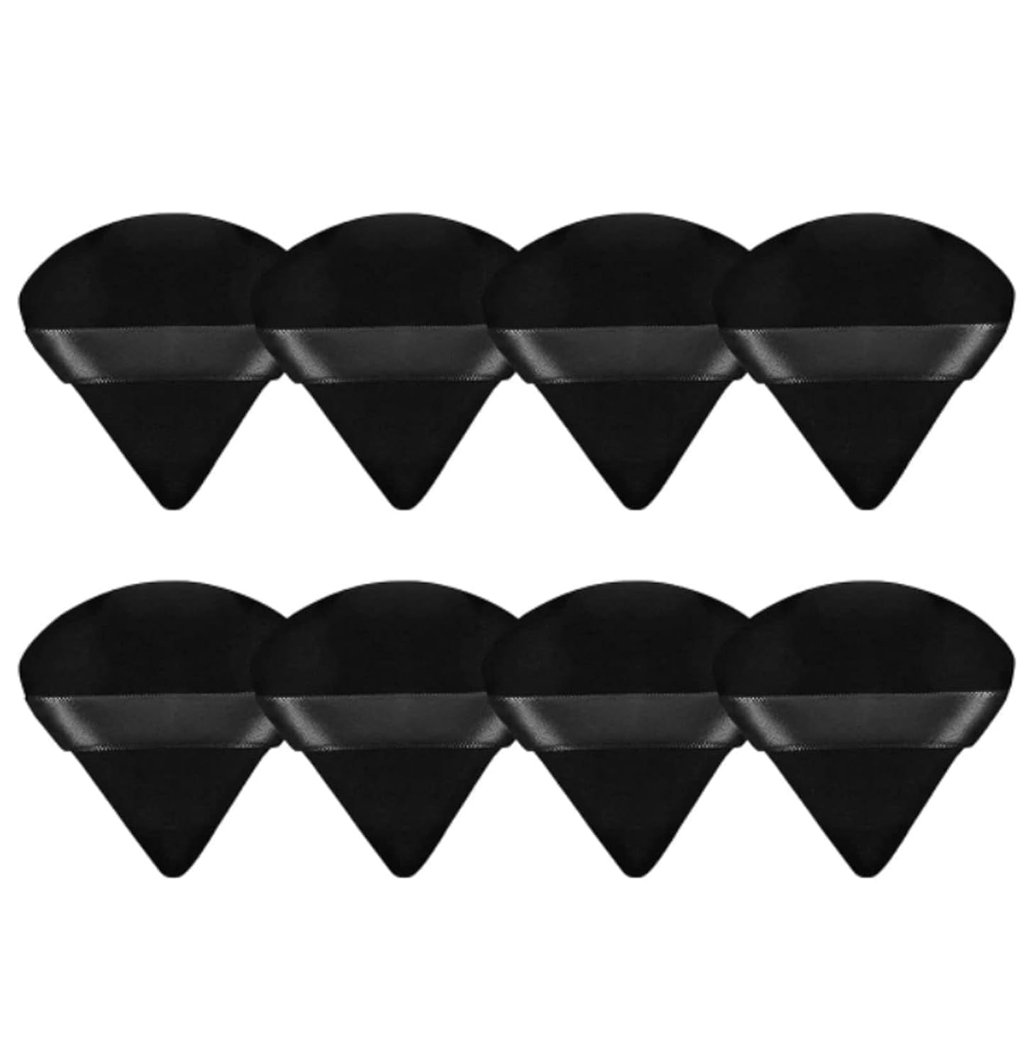 8-Piece Triangle Powder Puff Set – Soft Velour Makeup Sponges for Foundation Blending & Beauty Application