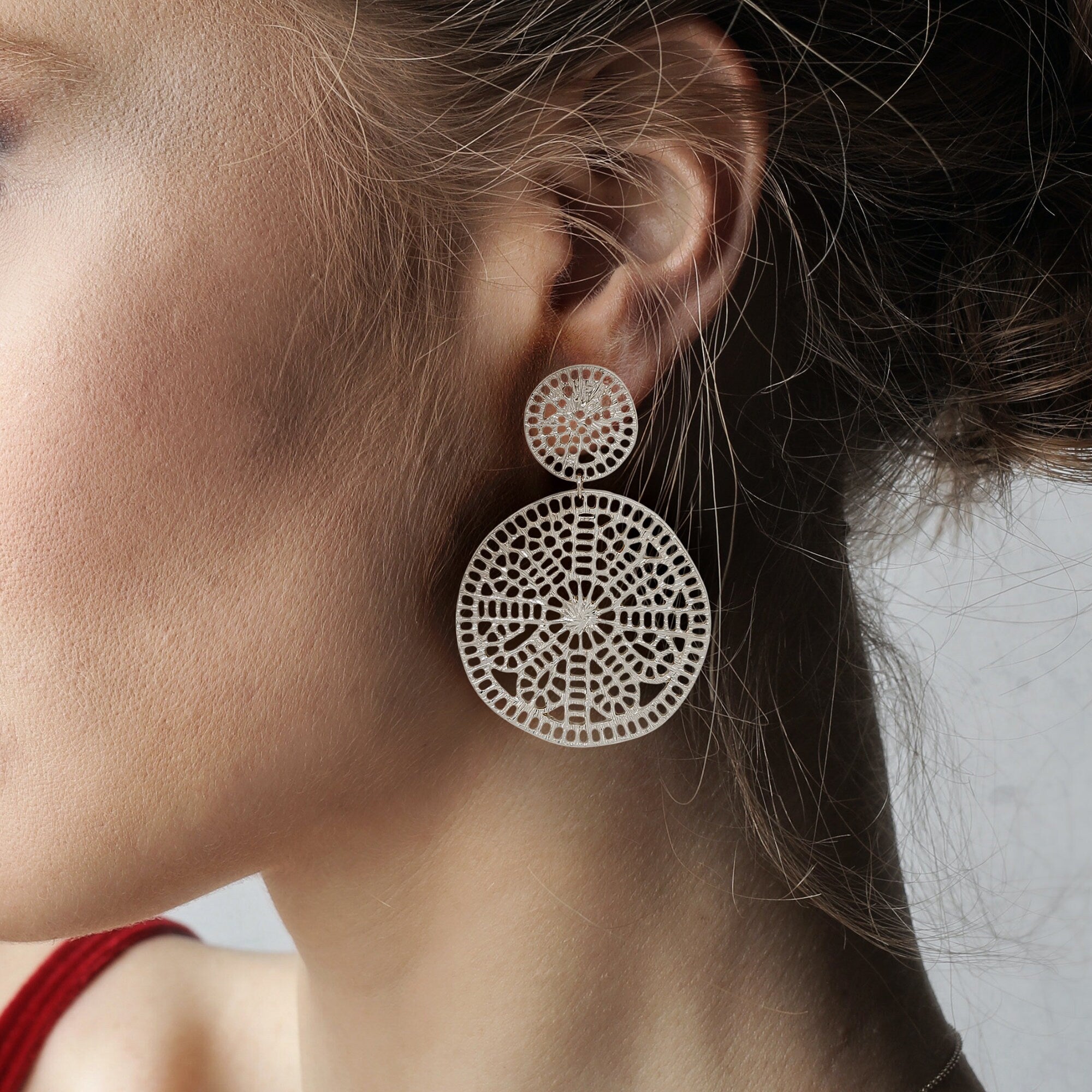 Gold Filigree Dangle Earrings