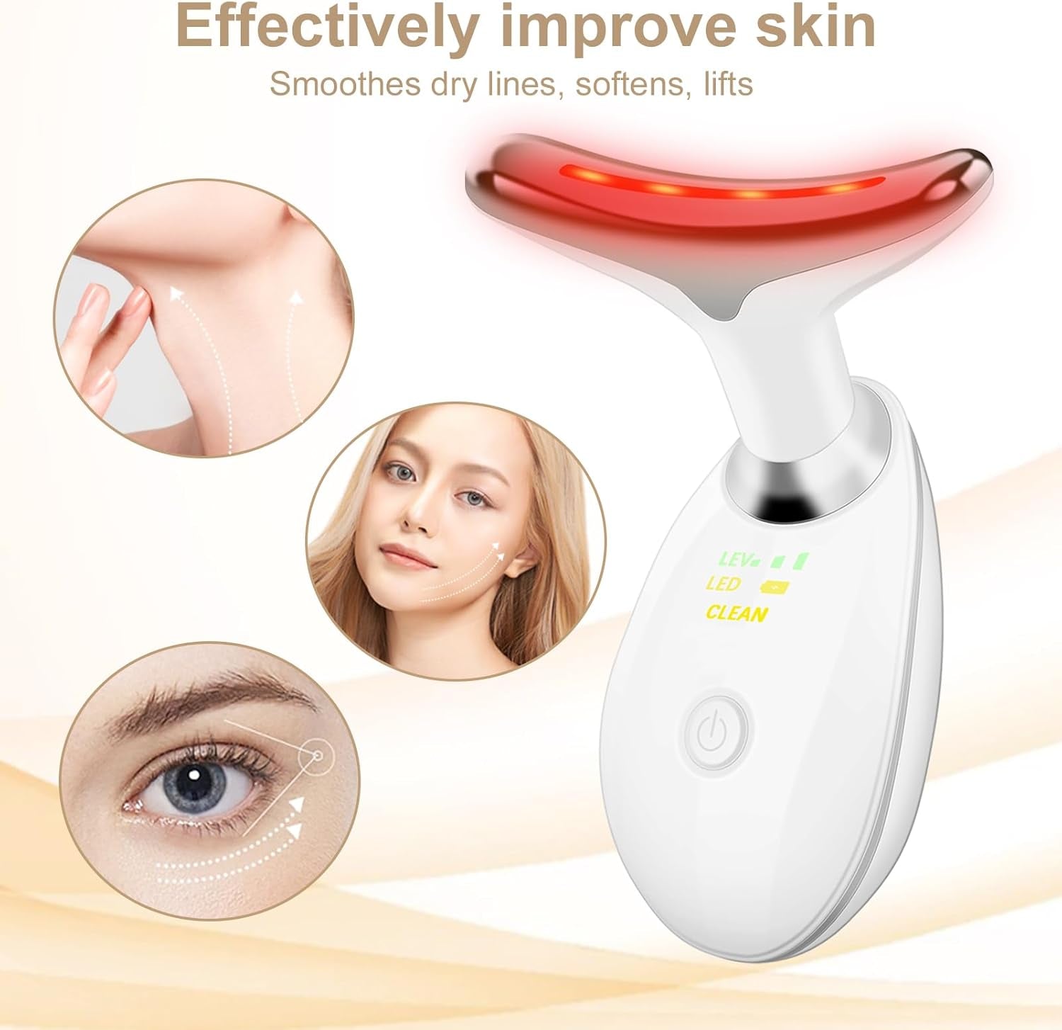 Face and Neck Massager,7 Color LED Facial Massager for Skin Care,Light Therapy for Face, Multifunctional Beauty Massager Tools