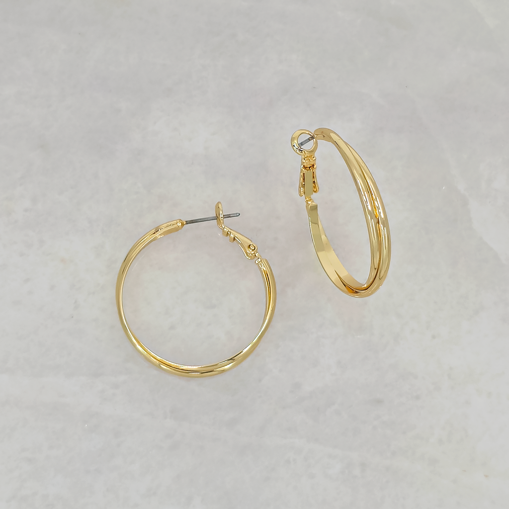 Minimalist Gold Plated 30mm Hoop Earrings
