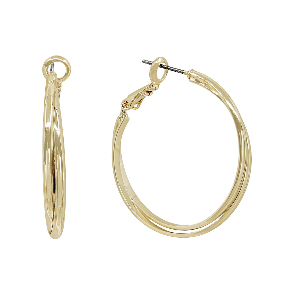 Minimalist Gold Plated 30mm Hoop Earrings