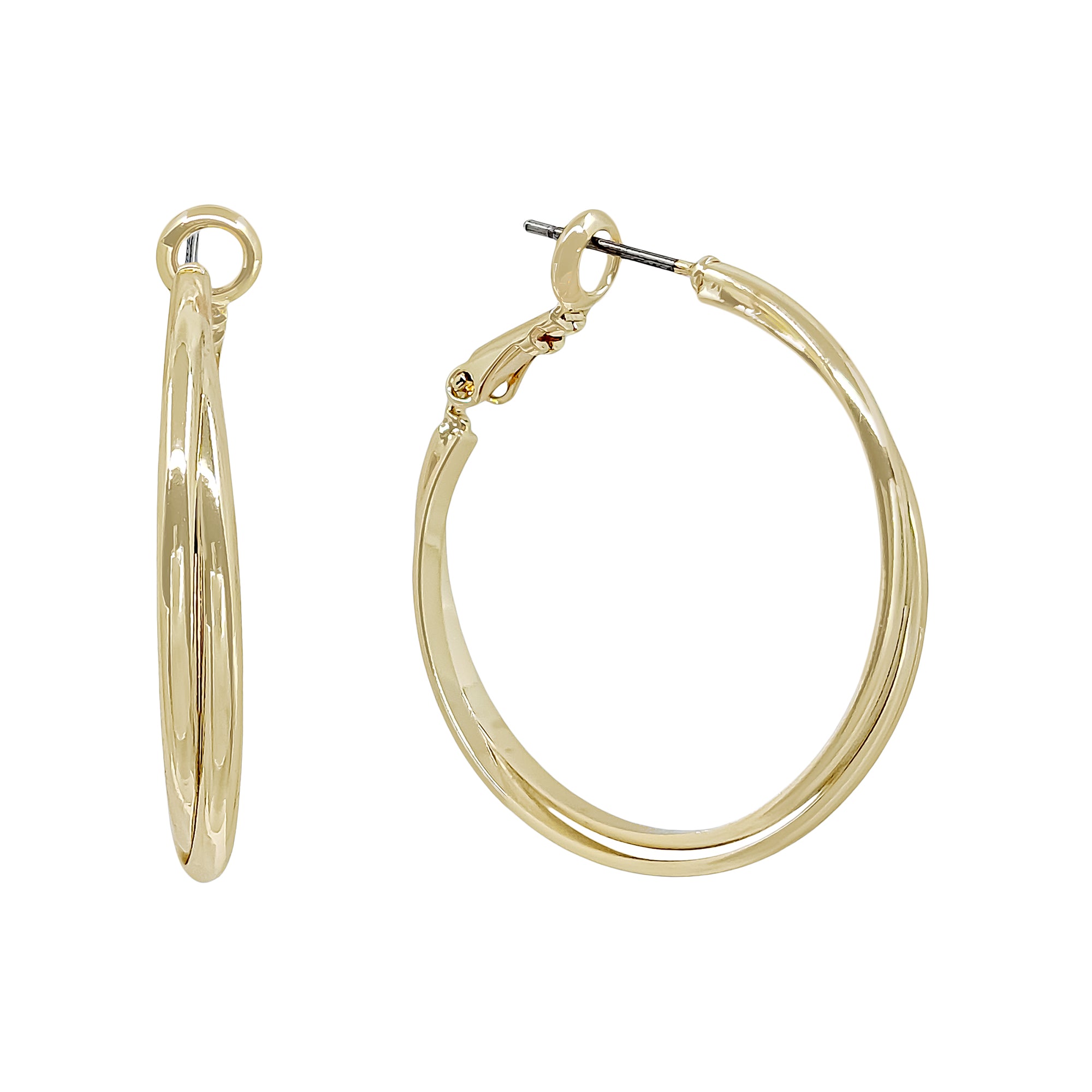 Minimalist Gold Plated 30mm Hoop Earrings
