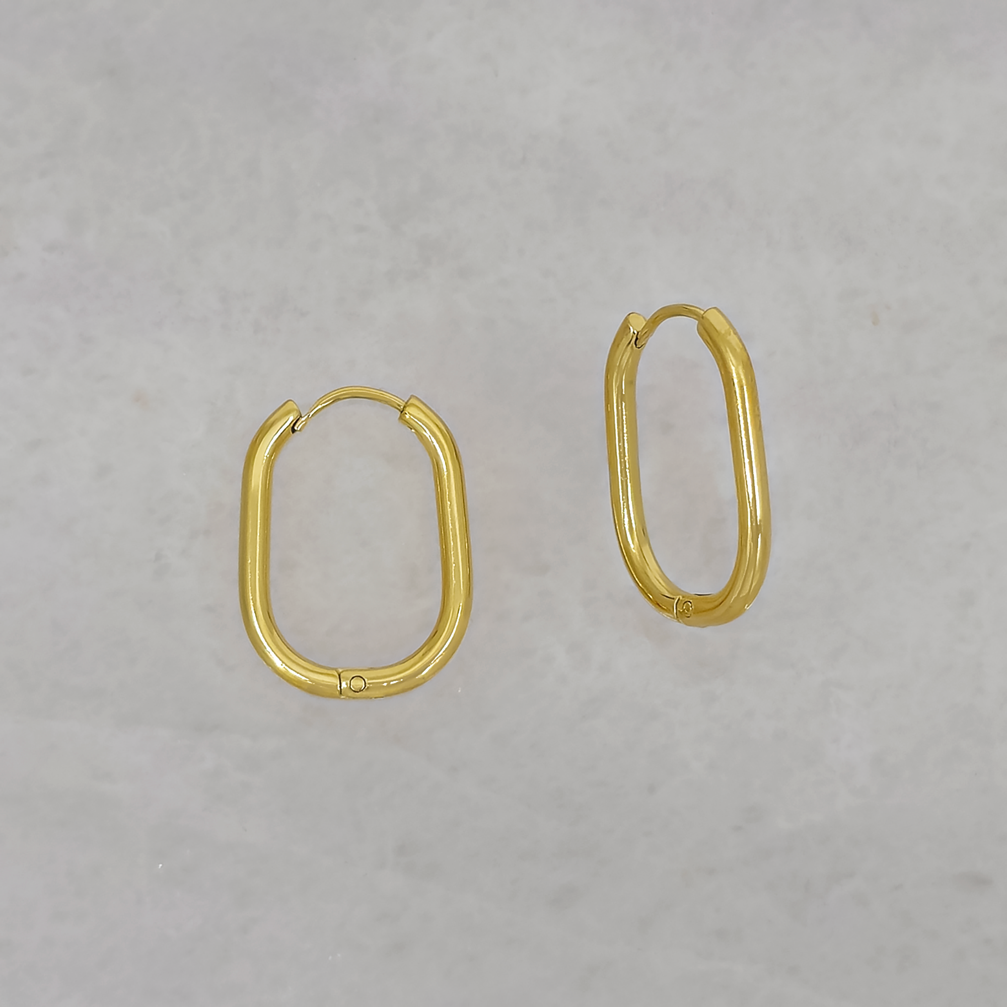 Minimalist 18K Gold Plated Oval Hoop Earrings