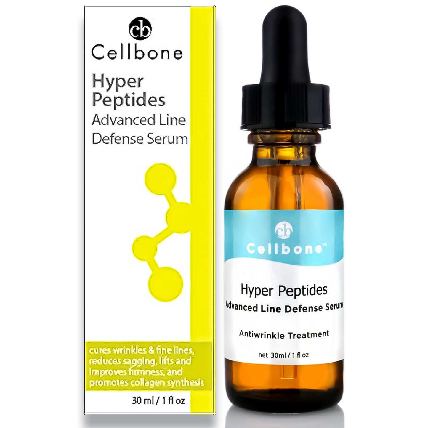 Cellbone Hyper Peptides Advanced Line Defense Serum – 1 Fl. Oz – Anti-Wrinkle & Firming Treatment