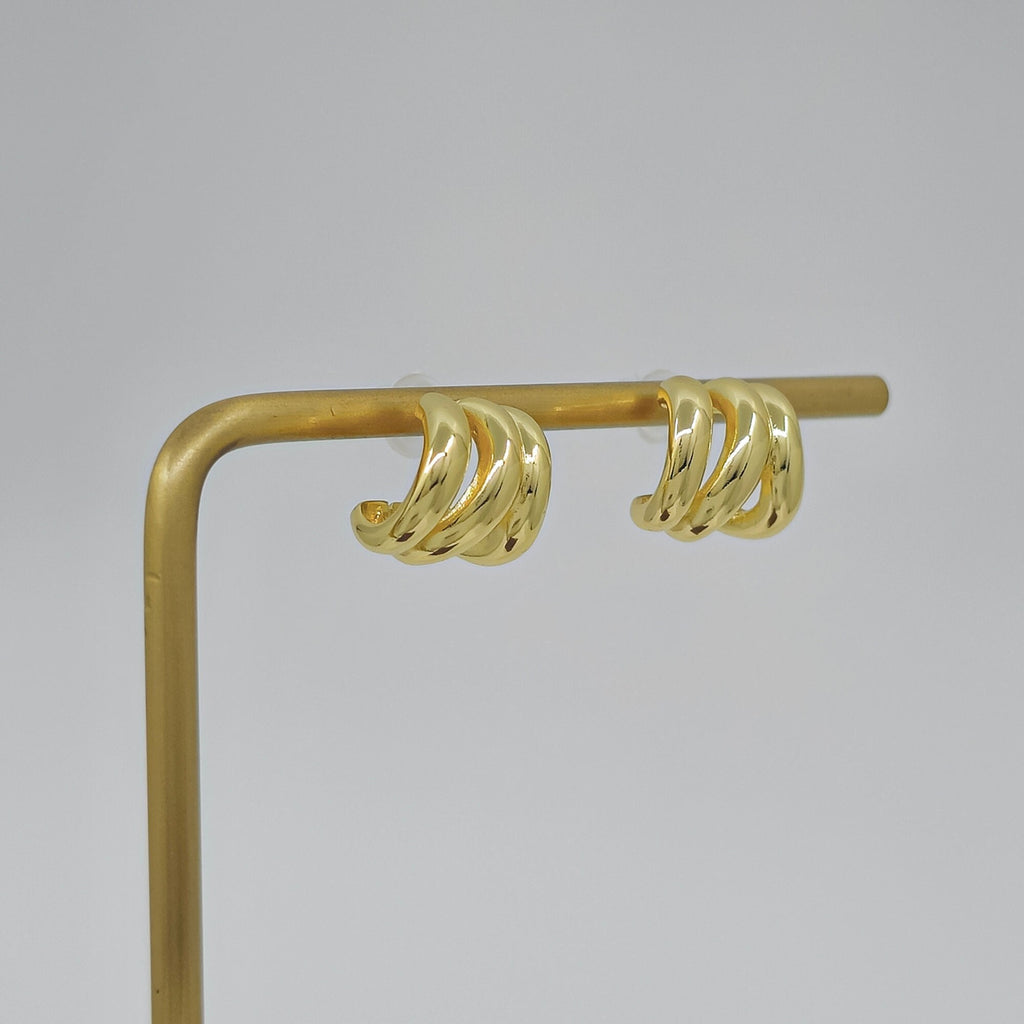 Minimalist 18K Gold Plated Triple Hoop Earrings