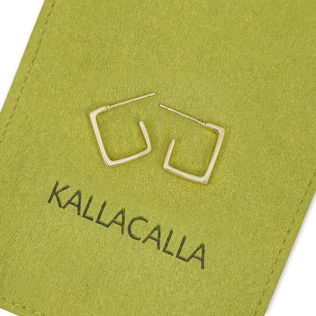 Minimalist 18K Gold Plated Square Hoop Earrings