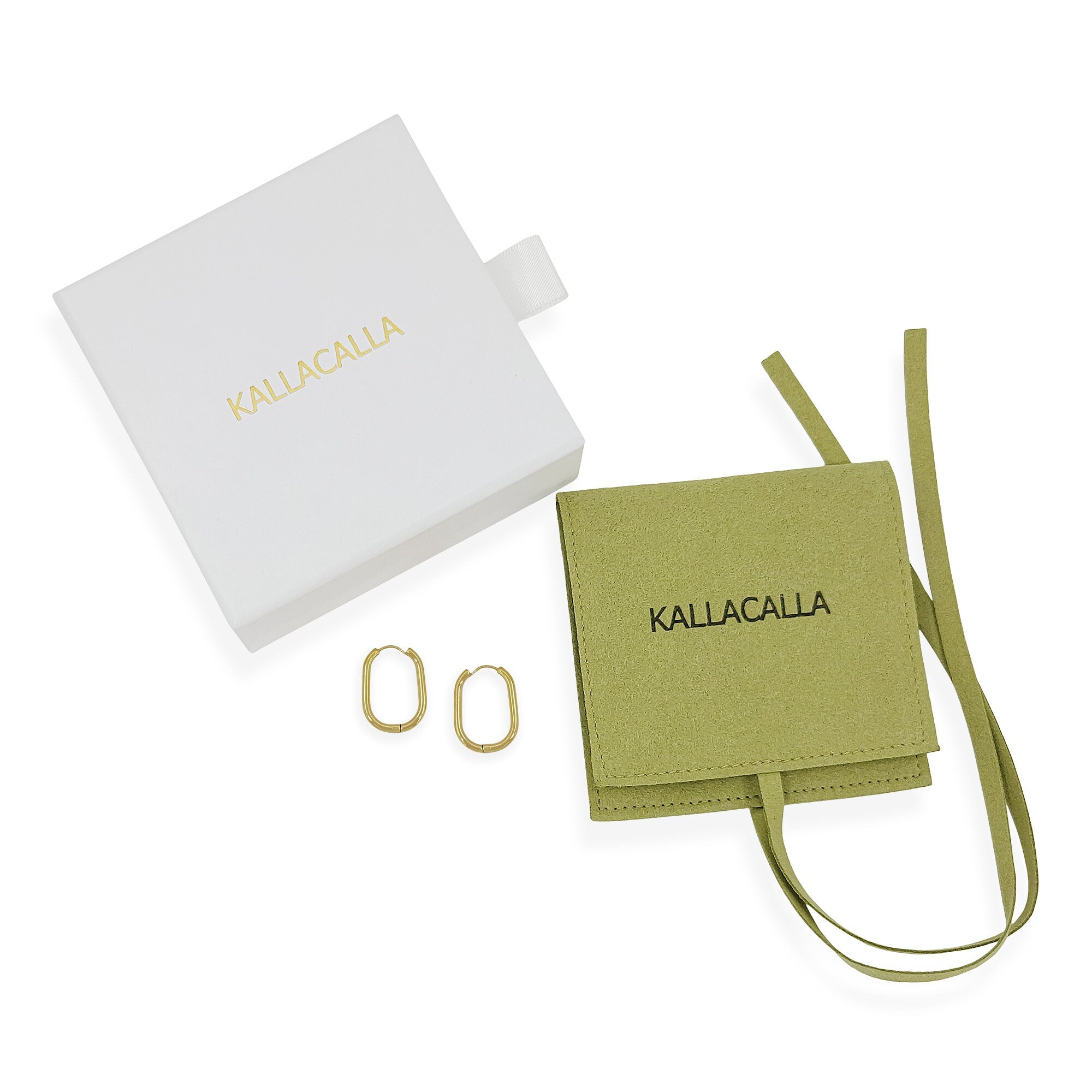 Minimalist 18K Gold Plated Oval Hoop Earrings