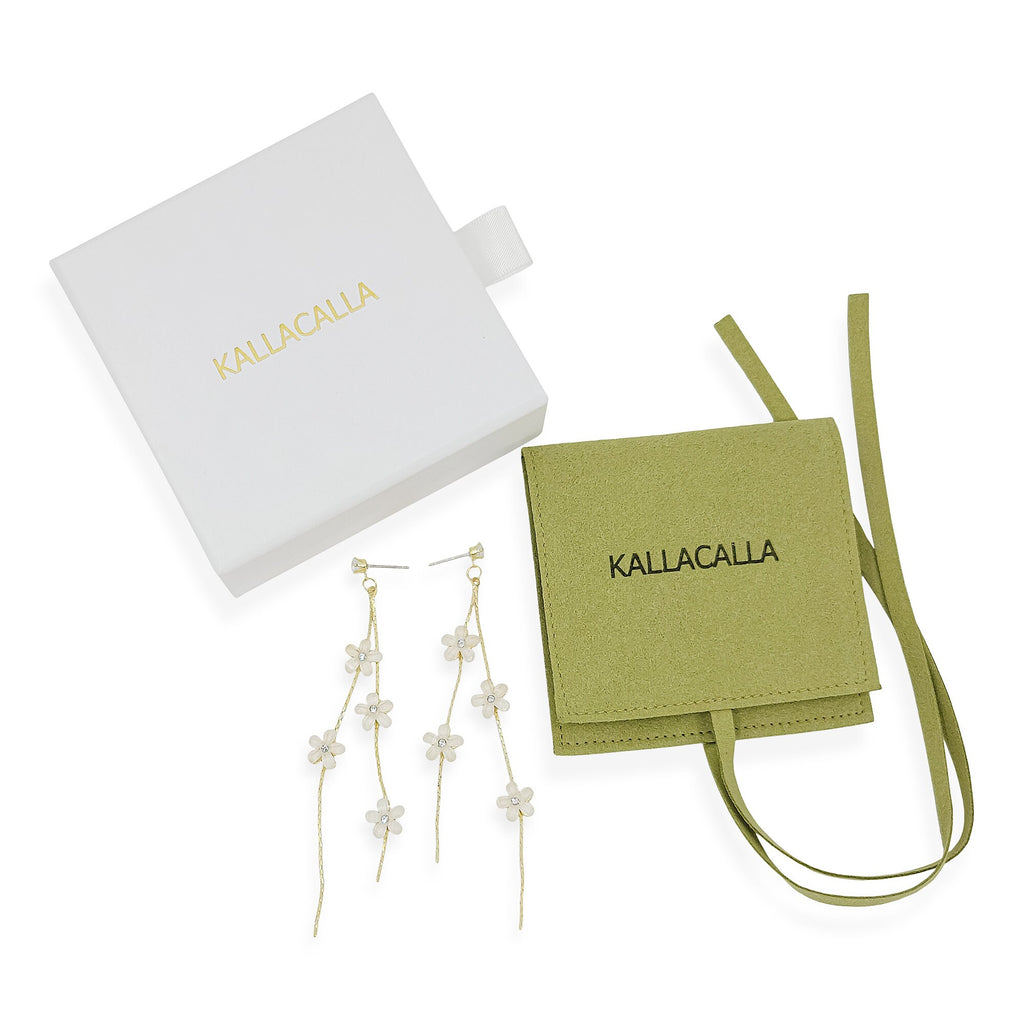 Gold Floral Drop Earrings