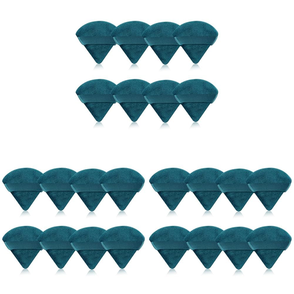 8-Piece Triangle Powder Puff Set – Soft Velour Makeup Sponges for Foundation Blending & Beauty Application